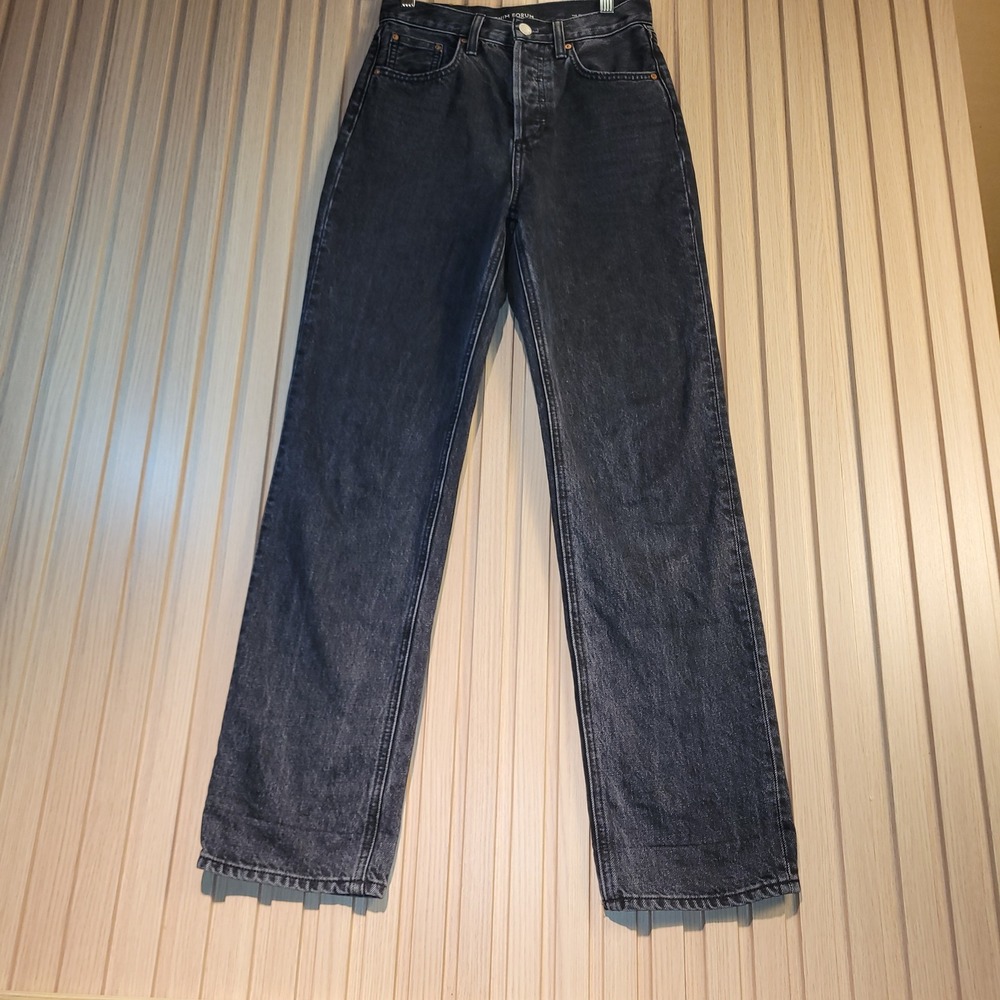 Denim Forum The Joni High Rise Loose 30L Jeans Washed Black 25